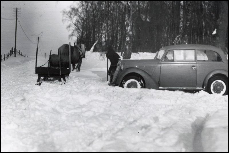 På en skånsk landsväg, vintern 1940